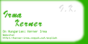 irma kerner business card